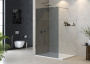 LIBERTA-L-1-25-GR-Cr Душевая перегородка, стекло графит, профиль хром, 246x1950 мм