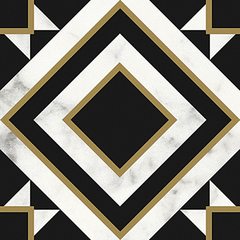 Декор Victorian Marble Blck-Wht Gls 7R 20х20