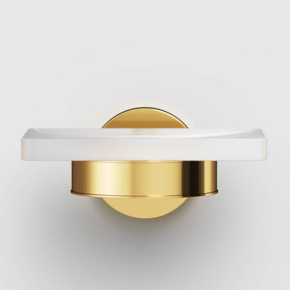 Стеклянная мыльница с настенным держателем, золото A85A34299 Стеклянная мыльница с настенным держателем, золото A85A34299