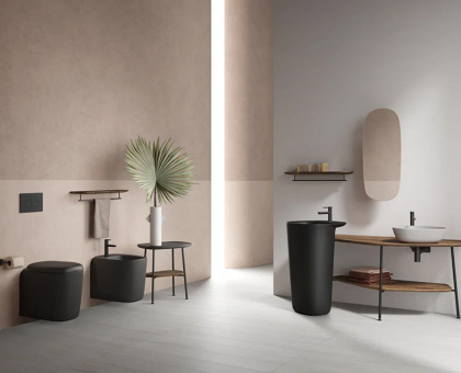 Подвесной безободковый унитаз Plural Rim-Ex, цвет Матовый Черный Подвесной безободковый унитаз Plural Rim-Ex, цвет Матовый Черный