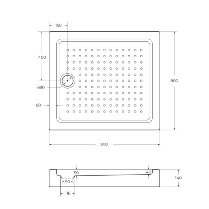 TRAY-A-AH-120/90-15-W Размер, мм:1200x900x150 Поддон акриловый, прямоугольный  TRAY-A-AH-120/90-15-W Размер, мм:1200x900x150 Поддон акриловый, прямоугольный