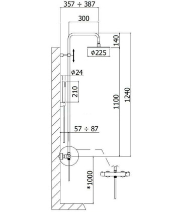 Душевая стойка Paffoni Birillo Fix ZCOL684LIQNO Душевая стойка Paffoni Birillo Fix ZCOL684LIQNO