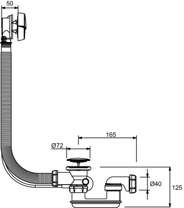 Слив-перелив для ванны Jacob Delafon E70174-CP, шт Слив-перелив для ванны Jacob Delafon E70174-CP, шт