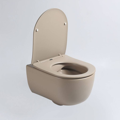 Унитаз подвесной Evo VT1-34SMC безободковый, цвет капучино матовый, ультратонкое soft-close сиденье Унитаз подвесной Evo VT1-34SMC безободковый, цвет капучино матовый, ультратонкое soft-close сиденье