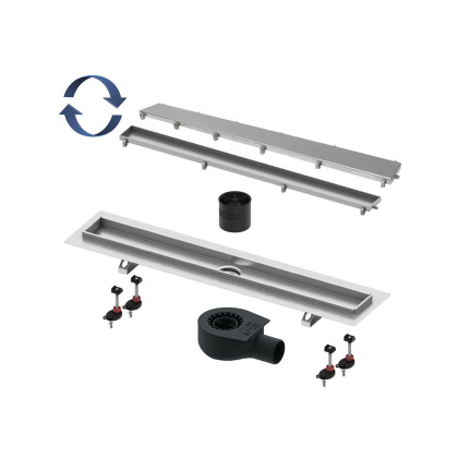 Комплект TECElinus для монтажа дренажного канала 2 в 1, с основой для плитки “tile” и матовой решеткой “steel”, 90 см