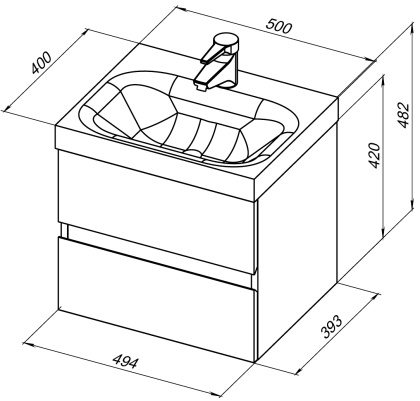 Тумба под раковину Aquanet Беркли 50 белый/дуб рошелье Тумба под раковину Aquanet Беркли 50 белый/дуб рошелье