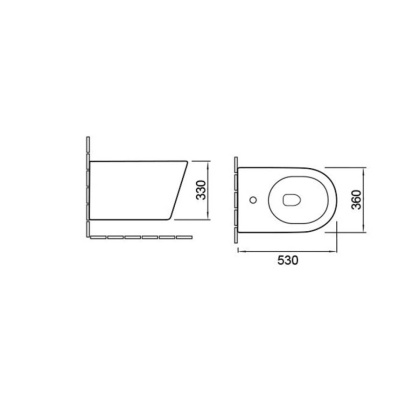 Подвесное биде Q-Line VB1-11G1B, цвет золото/черный