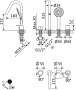 LEAF-BVDM4-L-01 Смеситель на борт ванны врезной, на 4 отверстия, исполнение Хром LEAF-BVDM4-L-01 Смеситель на борт ванны врезной, на 4 отверстия, исполнение Хром