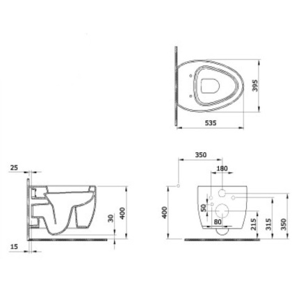 Унитаз подвесной Etna, 535х395, черный, 1116-005-0129, шт Унитаз подвесной Etna, 535х395, черный, 1116-005-0129, шт