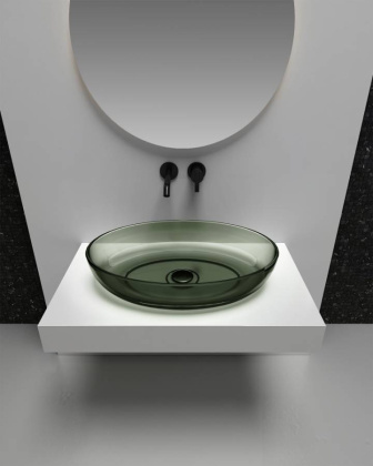 Раковина накладная прозрачная ABBER Kristall AT2801Vesuvian оливковая Раковина накладная прозрачная ABBER Kristall AT2801Vesuvian оливковая