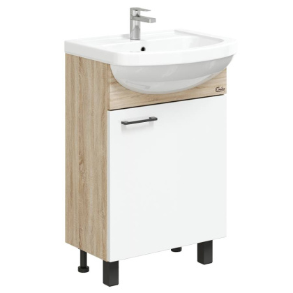 Тумба Onika Эко 52 Black напольная, белая/дуб сонома, разборная (ум. Акватон 52) Тумба Onika Эко 52 Black напольная, белая/дуб сонома, разборная (ум. Акватон 52)