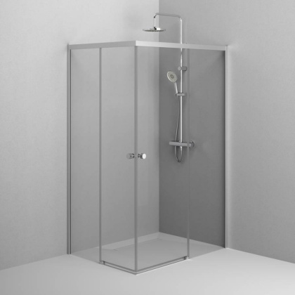 W94G-403-12090-MТ Душевое ограждение X-Joy Square Slide 120х90, мат Хром, прозрачное