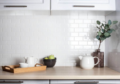 Керамическая мозаика Brick White Glossy 45x95, Brick & Metro