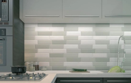 Плитка настенная 9006 Гамма топленое молоко (8,5см*28,5см*9,2мм) (40шт/0,97м2) , м2