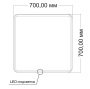 Зеркало LED VLM-3VC7007 700х700 c сенсорным выключателем и диммером