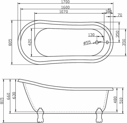 Акриловая ванна BELBAGNO BB04-ROS, красный Акриловая ванна BELBAGNO BB04-ROS, красный