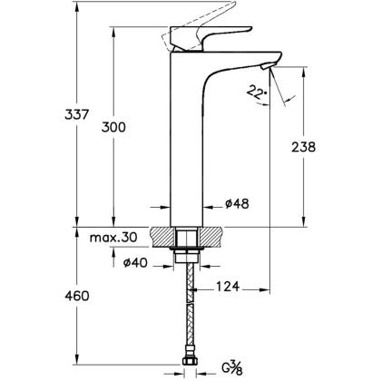 Смеситель для раковины высокий VITRA X-Line A42322EXP