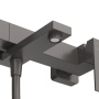 SLIDER-VD-GM Смеситель для ванны и душа однорычажный в комплекте с ручным душем, шлангом и держателем, оружейная сталь