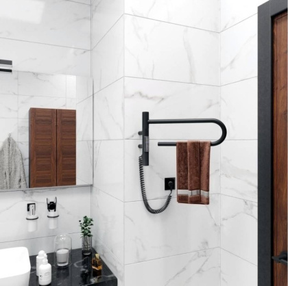 Полотенцесушитель электрический Vincea VTD-1P1BE 39x25, черный, таймер Полотенцесушитель электрический Vincea VTD-1P1BE 39x25, черный, таймер