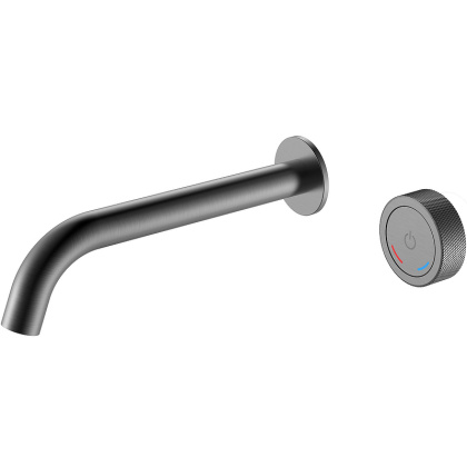 Смеситель автоматический для раковины из стены на 2 отв. TECH Gun Metal