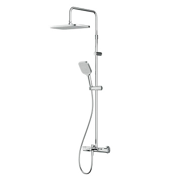 F078F500 Func, душ. система: Смеситель д/ванны/душа с ТМС, душ.штанга, верхн. душ квадр., ручн.душ, Хром F078F500 Func, душ. система: Смеситель д/ванны/душа с ТМС, душ.штанга, верхн. душ квадр., ручн.душ, Хром