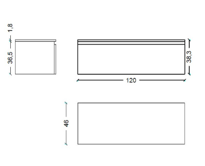 Ящик под столешницу 120см DARK OAK VALLESSI UNO-S 897-120-D Boheme