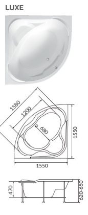 Акриловая ванна 1Marka Elegance 160х70 01эл1670 Акриловая ванна 1Marka Elegance 160х70 01эл1670