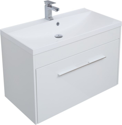 Тумба под раковину Aquanet Августа 90 белый (ручка хром) Тумба под раковину Aquanet Августа 90 белый (ручка хром)