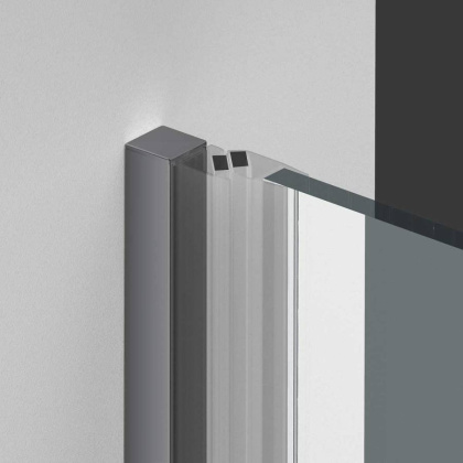 Душевая дверь Alpha VDP-3AL600CLGM, вороненая сталь, стекло прозрачное Душевая дверь Alpha VDP-3AL600CLGM, вороненая сталь, стекло прозрачное