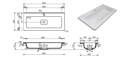Раковина Creto Oro 80 см Раковина Creto Oro 80 см