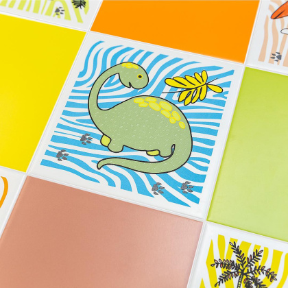 Декор OP\A227\5009 Динозаврики 2 (20см*20см*7мм) (10шт/0,4м2) матовый, шт