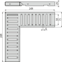 Решетка для дренажного углового желоба 75 мм, оцинкованная сталь