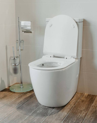 Чаша напольного унитаза безободковая Creto Logan L1 1001-004-WF с крышкой-сиденьем микролифт, белая Чаша напольного унитаза безободковая Creto Logan L1 1001-004-WF с крышкой-сиденьем микролифт, белая