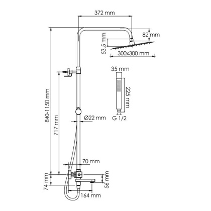 A299.162.218.BM Thermo Душевой комплект с термостатическим смесителем A299.162.218.BM Thermo Душевой комплект с термостатическим смесителем