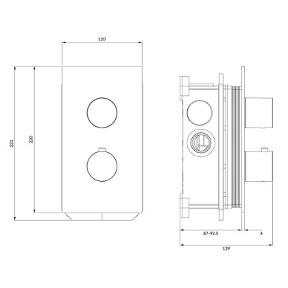 Смеситель термостатический для душа скрытого монтажа OMNIRES CONTOUR CT8036CR (хром)