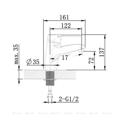 Смеситель для раковины Agger Right A2902100 Смеситель для раковины Agger Right A2902100