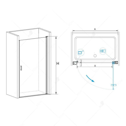 Душевая дверь в нишу RGW Leipzig LE-03 60 профиль Хром стекло прозрачное