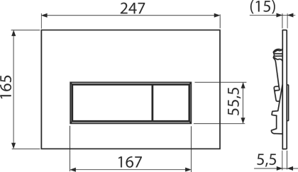 Кнопка управления для скрытых систем инсталляции, белый-глянец
