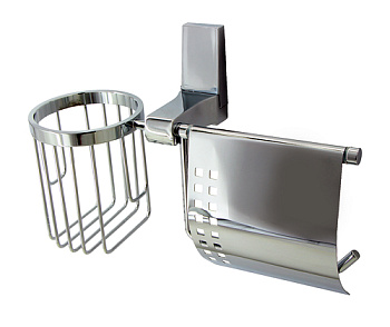 Держатель туалетной бумаги и освежителя Lopau, 26,5х19,5х12 см, хром, K-6059