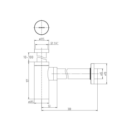 Сифон для раковины Allen Brau Priority 5.31025-BN никель браш Сифон для раковины Allen Brau Priority 5.31025-BN никель браш