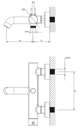 Смеситель для ванны OMNIRES Y Y1230CR (хром)