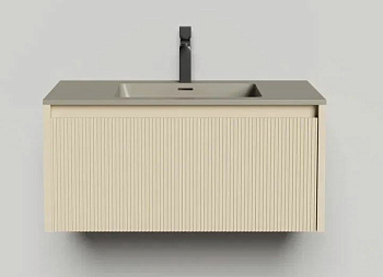 Подвесная тумба Domino 800, эмаль, Onda Plus, фрезерованный фасад