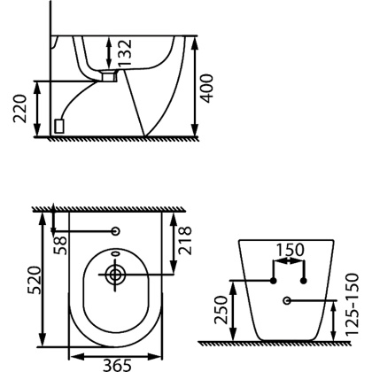 Биде напольное Allen Brau Reality 4.32005.20 белый глянец