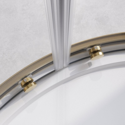 RELAX-304-R-2-100-C-BORO Душевой уголок, отделка Брашированное золото