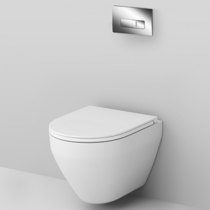 IS48051.701700 Инсталляция с клавишей Pro M глянец. Хром с подвесным унитазом Spirit V2.0 FlashClean с с сид м/л