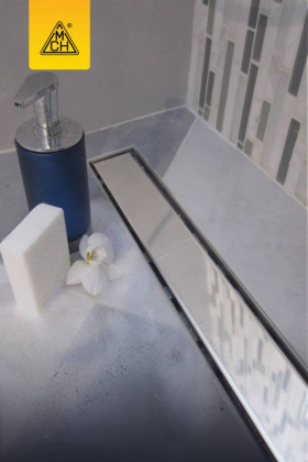 Душевой лоток 55 см Creto Uni CRE-550 UH с решеткой, хром