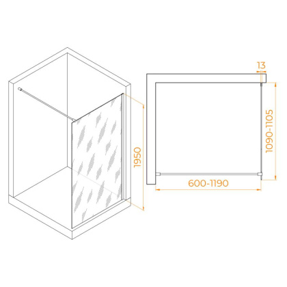 Душевая перегородка RGW WA-010B, RGW 351001011-14