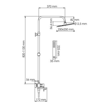 A277.255.218.BM Душевой комплект со смесителем A277.255.218.BM Душевой комплект со смесителем