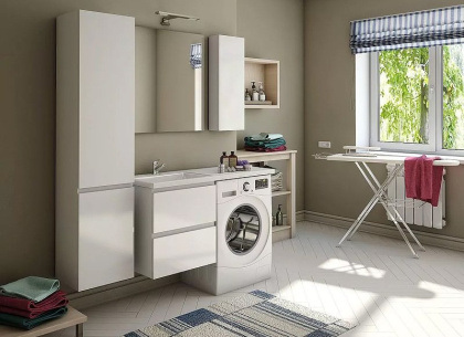 Комплект мебели Dallas Luxe 1200х482 левосторонний подвесной 2 ящика (ШхГхВ) 548х476х607 Комплект мебели Dallas Luxe 1200х482 левосторонний подвесной 2 ящика (ШхГхВ) 548х476х607