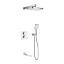 Душевая система с термостатом встраиваемая Rose R1595F, белый/хром Душевая система с термостатом встраиваемая Rose R1595F, белый/хром